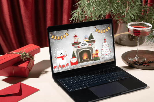 (Pre-sale) Kitty Christmas for your meow heart | Laptop Wallpaper